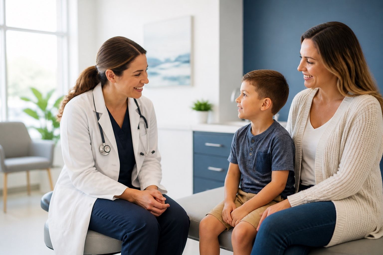 Medallus provider speaking with a family